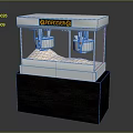 Commercial Popcorn Machine With Double Stirring Units Transparent Display Window And Wooden Base