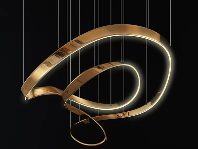 Illuminated Golden Spiral Inflatable Model With LED Lights For Event Decoration 3d model