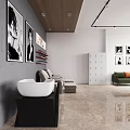 Modern Hair Salon Interior Design With Mirrors Styling Chairs And Storage Shelves