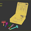 Professional Hardware Tool Set In Open Leather Case With Various Tools