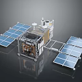 Advanced Satellite Structure Featuring Deployable Solar Panels And Communication Antennas 3d model