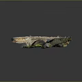 Detailed Terrain Model Featuring Stone Bridge Path And Green Vegetation Structure