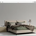 Modern Double Bed 3d model
