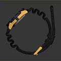 Stylish Modern Wrist Watch With Black Woven Strap Gold Accents And Blue Dial
