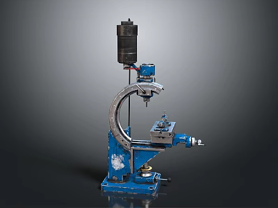 Blue Metal Workbench Furniture With Industrial Design And Sturdy Base Structure 3d model