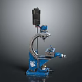 Blue Metal Workbench Furniture With Industrial Design And Sturdy Base Structure