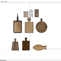 Various Wooden Cutting Boards With Different Shapes And Materials For Kitchen Use