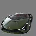 Green Luxury Sports Car With Sleek Exterior Red Interior And Unique Front Styling