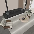 Sofa Coffee Table Combination Leisure Chair Single Sofa Floor Lamp Ornaments Combination 3d model