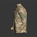 Camouflage Military Jacket With Desert Pattern Long Sleeves And Functional Design 3d model