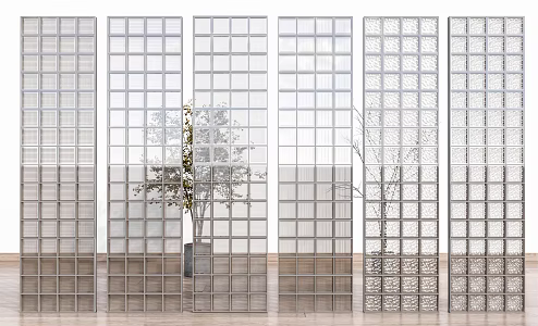 Modern Partition Glass Brick Glass Partition Changhong Glass Crystal Brick Glass Screen Art Glass 3d model