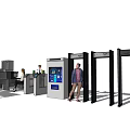 Modern security gate 3d model