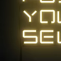 Bright Neon Decorative Light Featuring PUSH YOUR SELF Text Design in Vibrant Yellow Color