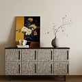Middle Ancient Retro Bucket Cabinet Middle Ancient Style Entrance Cabinet Retro Style Decorative Cabinet Decorative Cabinet Ornaments Silent Style Bucket Cabinet Side Cabinet Middle Ancient Style Storage Cabinet 3d model
