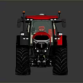 Red Agricultural Tractor With Large Wheels And Spacious Cabin 3d model