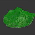 Garden Landscape 3D Terrain Model Featuring Rocky Mountain Textured Surface And Natural Valleys