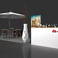 HUAWEI Brand Photo Check in Spot With White Umbrella Tables Chairs And Red Balloons