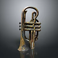 Vintage Brass Musical Horn As Decorative Household Item For Home