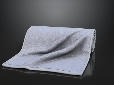 High Quality Soft Gray Rolled Towel With Absorbent Texture For Home Bathroom Use 3d model