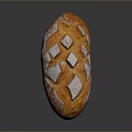 Freshly Baked Bread With Golden Crust White Flour Dusting And Diamond Slashes On Smooth Surface