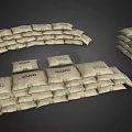 Stacked Sandbags Arranged As Sports Equipment For Training And Fitness Use