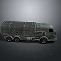 Detailed Green Military Tank Model with Turret Tracks on Gray Background