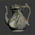 Ancient Ceramic Pitcher With Traditional Design Vintage Style Handle And Spout 3d model