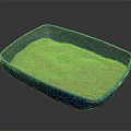 Blue Plastic Tray Filled With Natural Sand And Textured Surface 3d model
