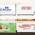 Chest Freezers With Different Brands And Ice Cream Design For Storage Use 3d model