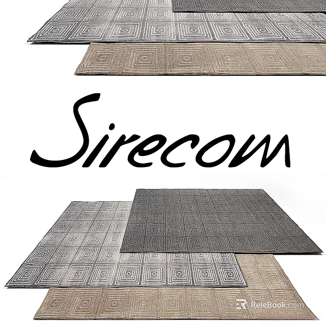 Sirecom Square Carpet with Geometric Pattern in Gray and Beige for Home Decor 3d model 