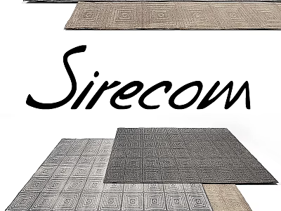 Sirecom Square Carpet with Geometric Pattern in Gray and Beige for Home Decor 3d model