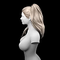 Game Film Character 3D Model Featuring Long Blond Wavy Hair And Upper Body