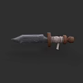 Vintage Rustic Handcrafted Dagger With Sharp Metal Blade And Wooden Wrapped Handle