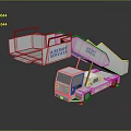 Aircraft Service Vehicle With Mobile Stairway For Passenger Boarding At Airport