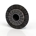 Industrial Brush Wheel With Black Fiber Structure Central Hole And Metal Frame
