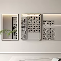 Modern Bathroom Vanity With Patterned Mirrors And Integrated LED Lighting Design 3d model