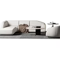Modern Sofa Coffee Table Combination Sofa Combination 3d model