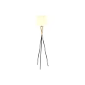 Modern Floor Lamps With Metal Stand And Fabric Shade In Black And Gold