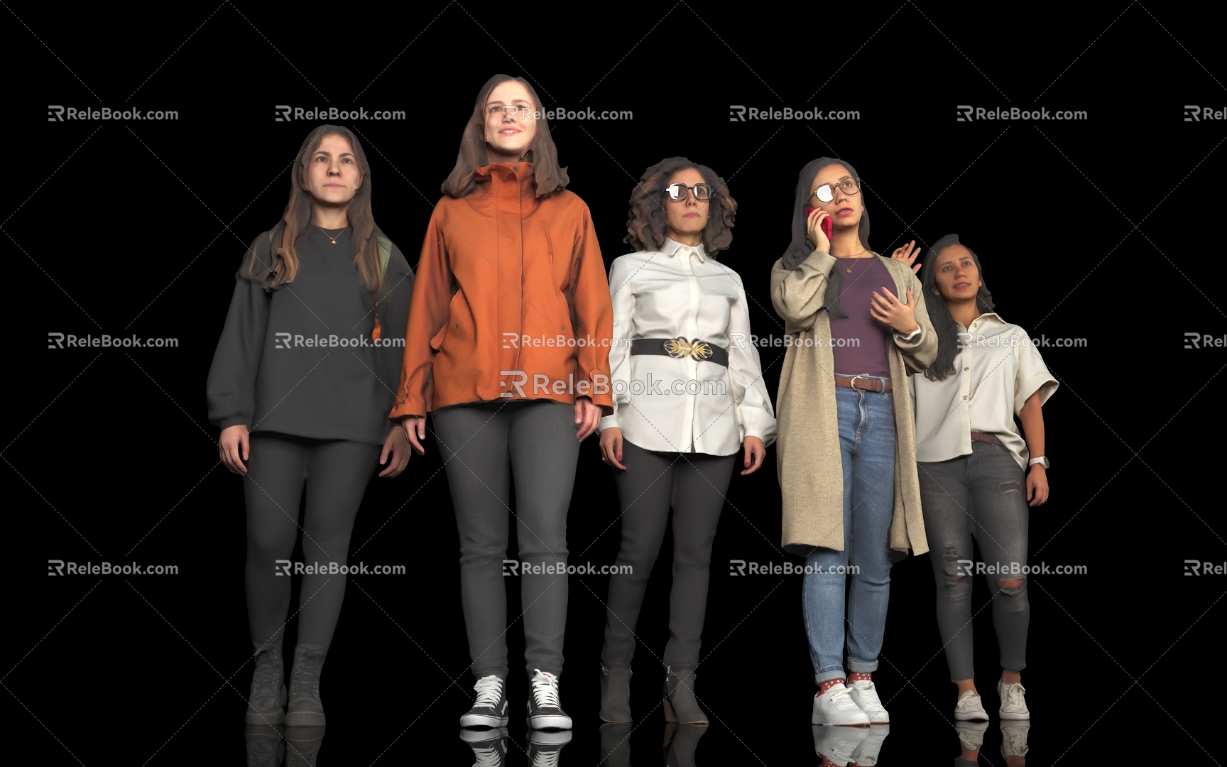 Women Women Women Women Crowd Foreigners Tourists Call Sunglasses Greeting Models Show City Passerby Pedestrian Atmosphere 3d model