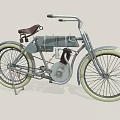 Vintage Bicycle With Metallic Frame Brown Leather Seat And Large Wheels