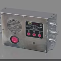 Industrial Control Equipment Featuring Metal Casing Red Button Indicator Lights Ventilation Holes And MA Certification 3d model