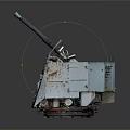 Vintage Dual Barrel Military Weapon With Rusty Metal Structure And Artillery Design