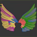 Metallic Golden Wing Shaped Wall Decor With Elegant Design For Home Interior