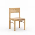 Wooden Single Chair With Simple Design Light Brown Finish For Home Dining Use