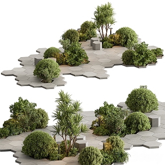 Shrubbery landscape tree sketch 3d model