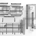 Industrial LOFT pipeline top pipeline fire smoke spray top ceiling pipeline components air conditioning heating pipeline machine pipeline 3d model