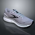 Brooks Gray Running Shoes With Breathable Mesh Upper And White Sole