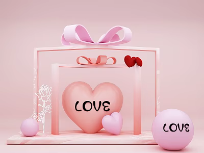 520 Beauty Chen Valentine's Day Beauty Chen Pink Beauty Chen 3d model