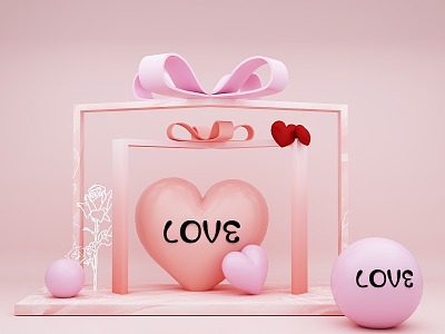 520 Beauty Chen Valentine's Day Beauty Chen Pink Beauty Chen 3d model