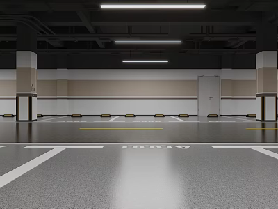 Community underground parking lot 3d model